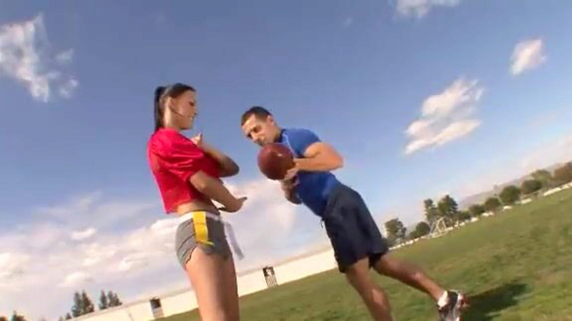 pleasing football chick receives a hut hut pumping from her football trainer