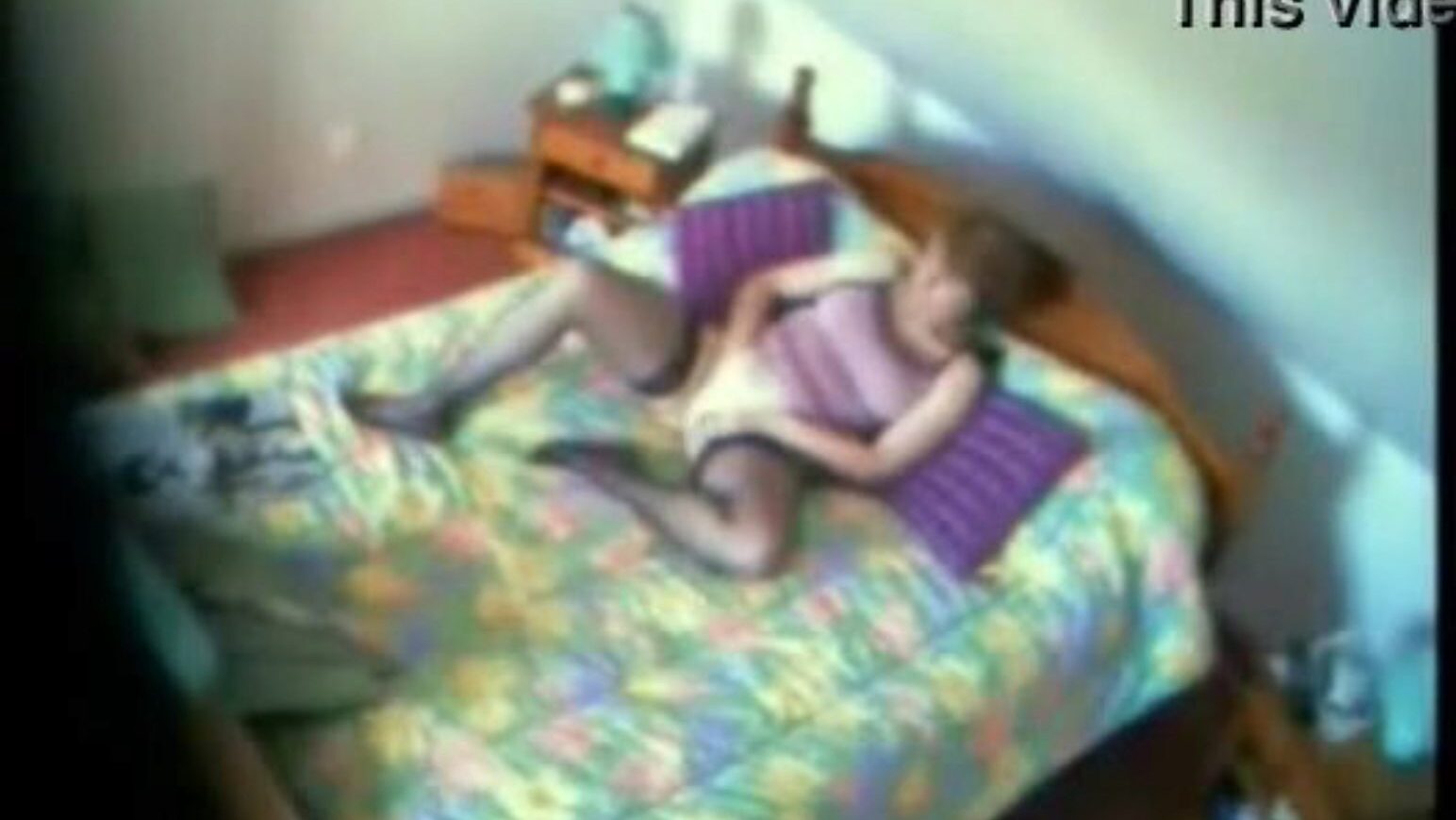 See my mum jacking on ottoman caught by hidden web camera