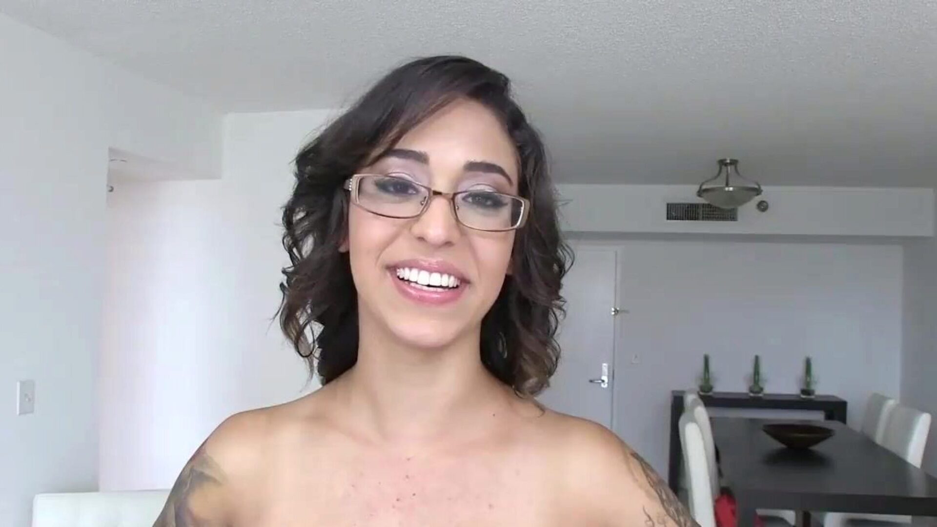 ThisGirlSucks Latin Chick with glasses oral jobs handjobs big rod