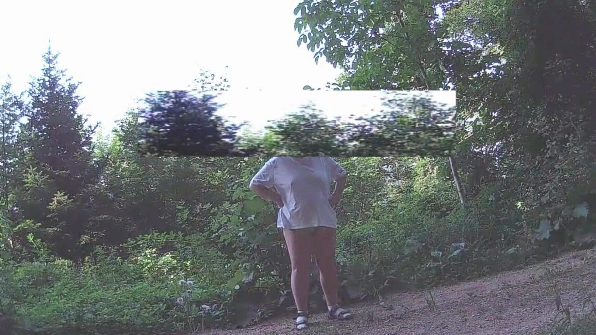 The oldie with his wife in the forest (Not top quality) The oldie had the opportunity to record and kiss and hughing time outdoor. He is proud to share this with you
