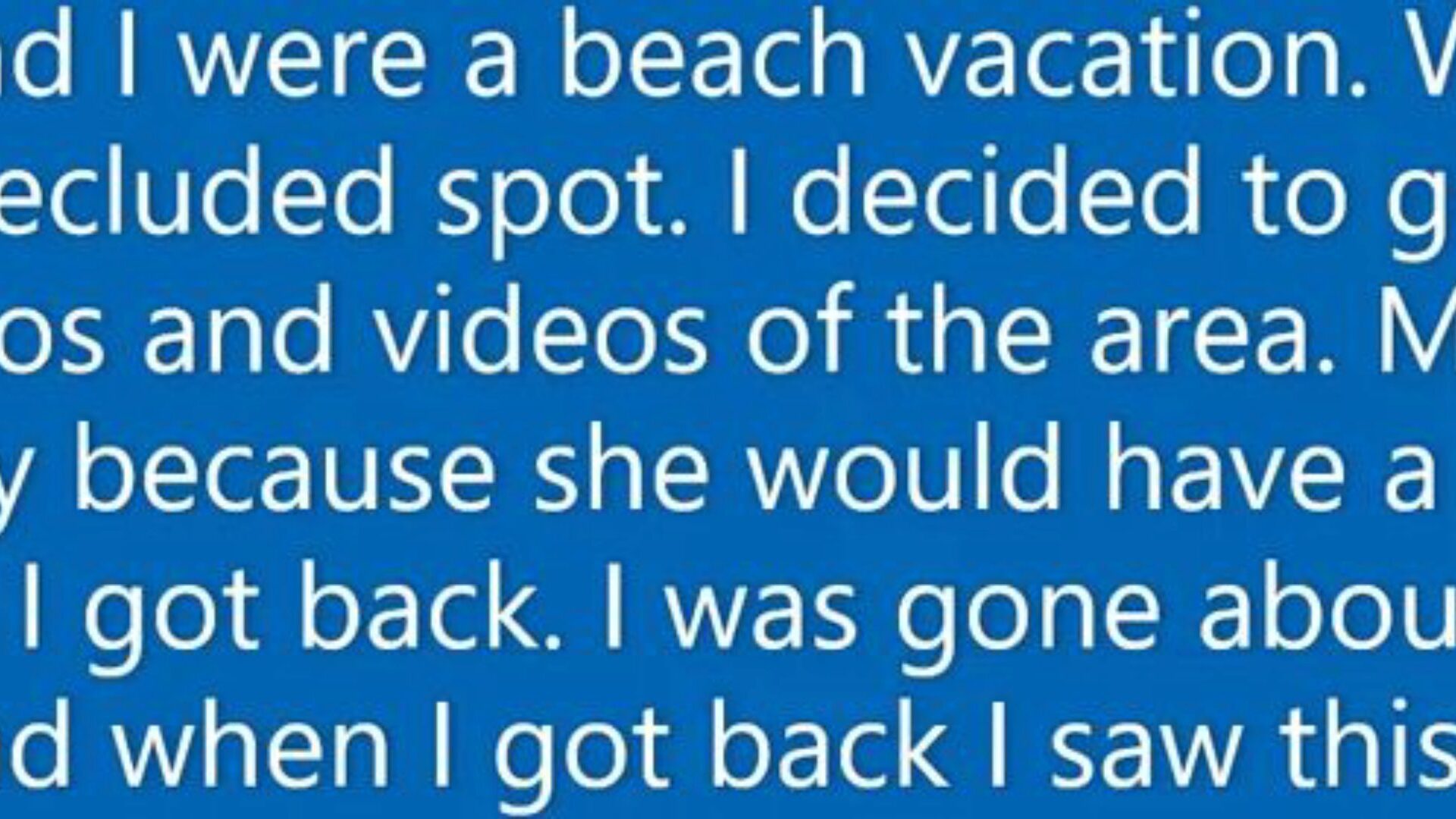 妻子在海滩度假时吸入陌生人的鱼竿